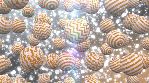 Floating Christmas Ornaments Festive Sparkling Background Loop