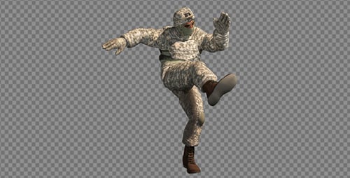 Animated 3D Soldier Character Fighting Poses