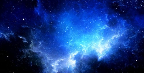 Deep Blue Space Nebula and Twinkling Stars Animated Background Loop