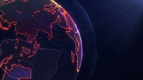 Futuristic Digital Earth Global Network Rotation Animation