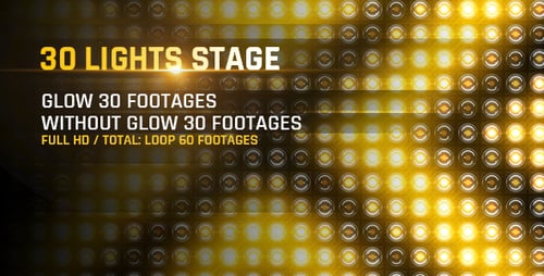 30 Lights Stage Full HD Loop Footages/ Gold Award Led Light Stage Backgrounds/ Dance Party Concert