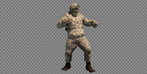 Soldado golpea su pie