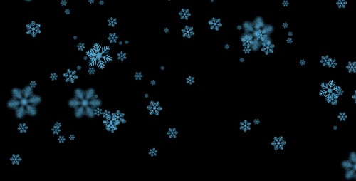 Seamlessly Looping Blue Snowflakes with Alpha Channel