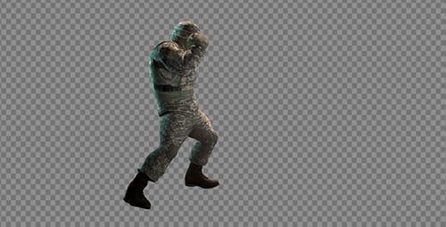 3D Animated Soldier Boxing Combat Loop