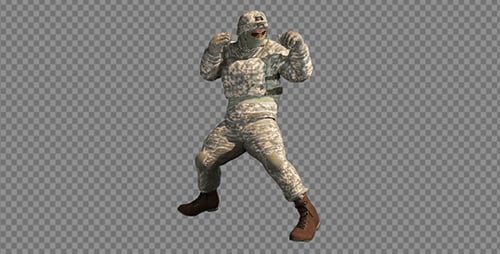 Soldier Character Boxing Stance Combat Training Animation