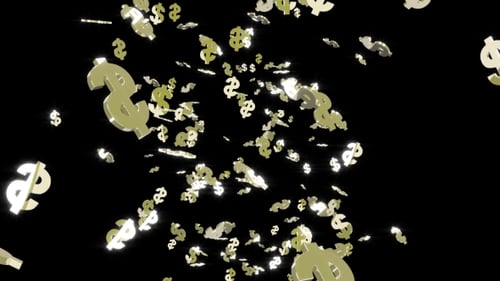 Dollar fallen auf einen schwarzen Hintergrund