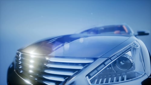 Modern Car Front Grille and Headlights Light Reveal