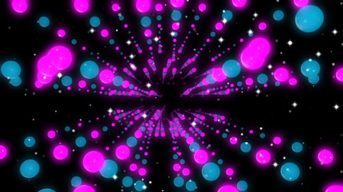 Glowing Neon Spheres Tunnel Loop Background