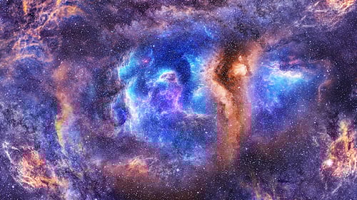 Vibrant Cosmic Nebula and Stars in Deep Space Animation