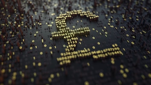 British Pound GBP Symbol Made of Golden Numbers
