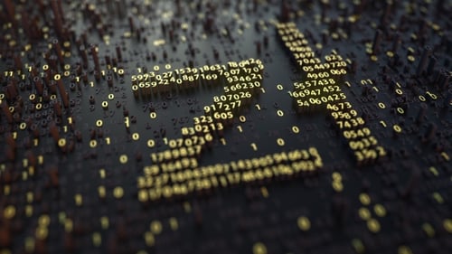 Polish Zloty PLN Sign Made of Golden Numbers