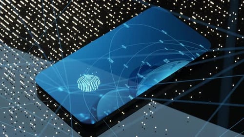 Conceito de identificação por impressão digital, fundo tecnológico.