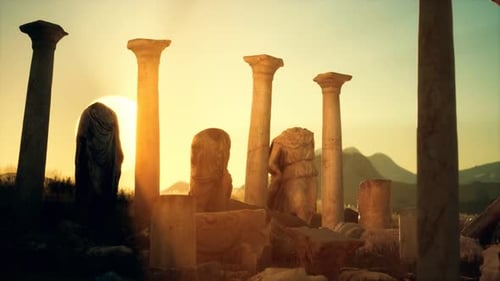 Ruines du vieux temple romain, coucher