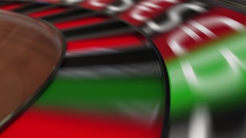Casino Roulette Wheel Hits Bitcoin BTC Sign and Different Currency Symbols
