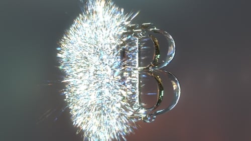 Animated 3D Glass Currency Symbols with Sparkles