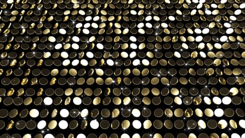 Golden Shimmering Disks Loop Animation Background