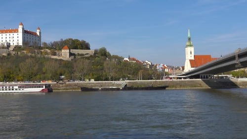 Stary Hrad - Ancient Castle in Bratislava. Bratislava Is Occupying Both Banks of the River Danube