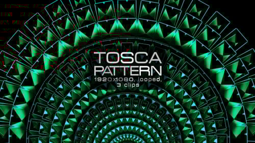 Geometric Pattern Tunnel Loop in Cyan and Green