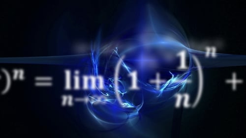 Dynamic Mathematical Formulas with Abstract Glowing Blue Background Animation