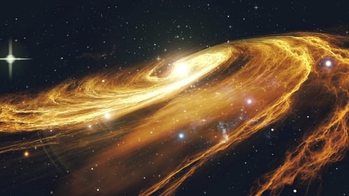 Golden Cosmic Galaxy Nebula Swirl Animation