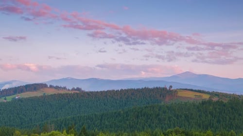 Evening over the Ukrainian Carpathians