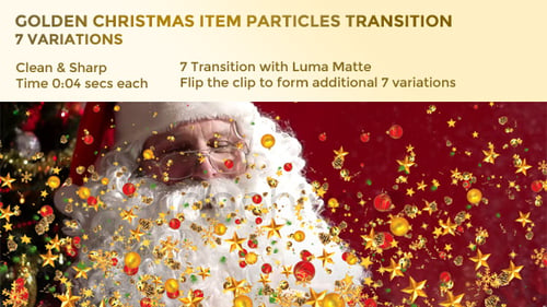 Golden Christmas Item Particles Transition – 7 Variations