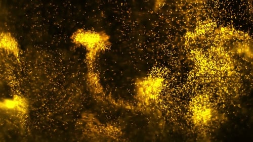 Abstract Golden Shimmering Particles Flowing Motion Background