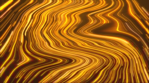 Abstract Gold Flowing Glowing Lines Digital Data Stream Background