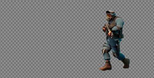 Polizist in Uniform und mit Waffen