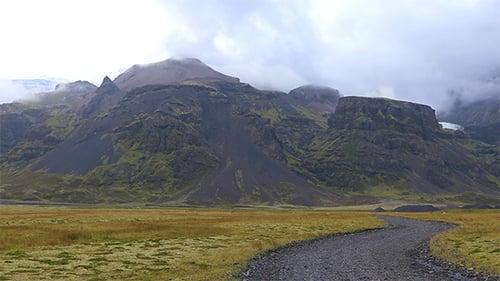 Majestic Waterfall Flows in Natural Landscape