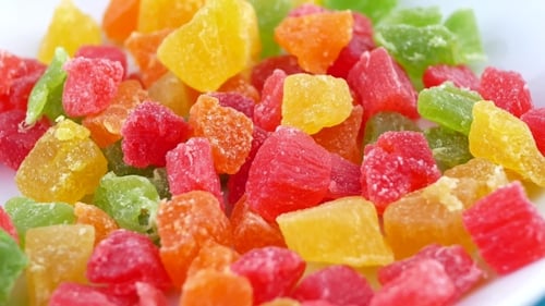 Close-Up of Candied Fruit Pieces