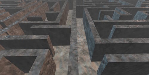 Textured 3D Labyrinth Fly-through Motion Graphic