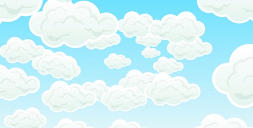 Animated Modern Clouds Moving Seamlessly in Blue Sky Background