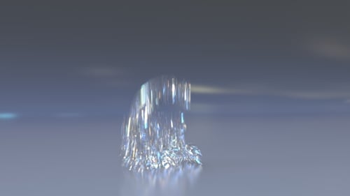 Euro EUR Symbol Made of Glass Falling and Shattering