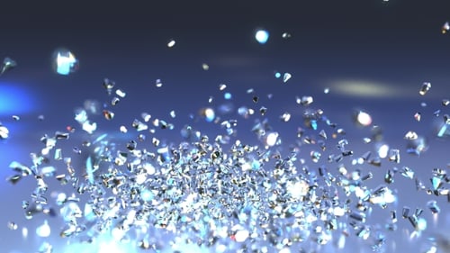American Dollar USD Symbol Made of Glass Falling and Shattering