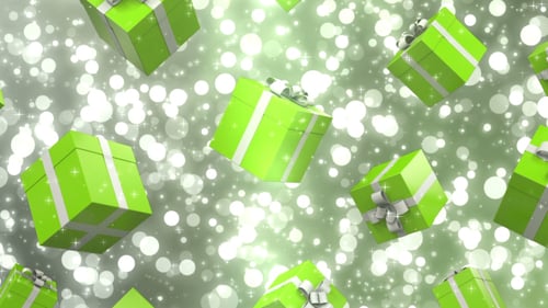 Green Falling Gift Boxes