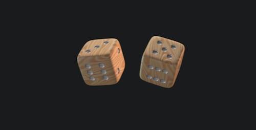 Animated 3D Wooden Dice Rolling Reveal