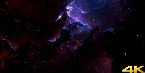 Colorful Space Nebula with Twinkling Stars Background Animation