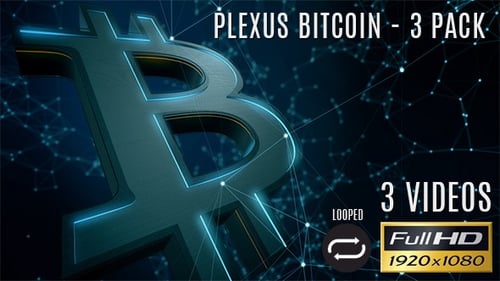 Futuristic Bitcoin Cryptocurrency Symbol with Digital Network Background