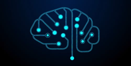 Digital Brain Outlines Artificial Intelligence 4K