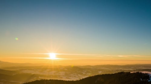 Sundown in Winter Mountain