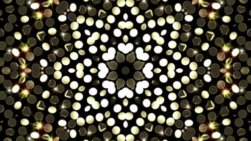 Abstract Golden Geometric Dots Kaleidoscope Loop Background