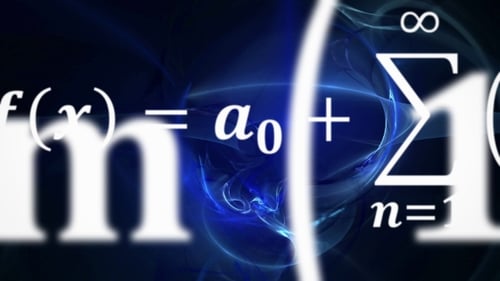 Dynamic Math Equations Animated With Glowing Abstract Blue Background