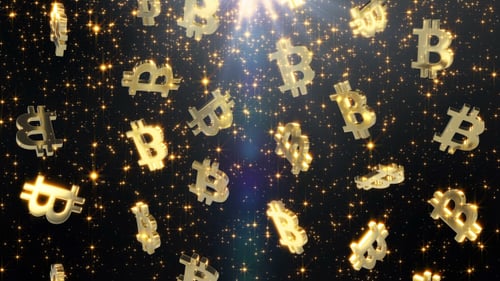 Golden Bitcoin Signs