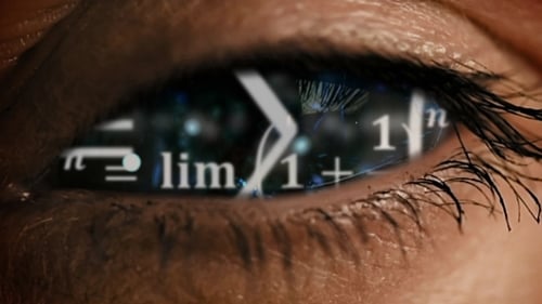 Futuristic Digital Math Formulas Animated in Human Eye