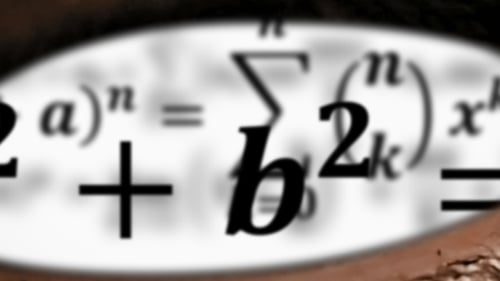 Animated Mathematical Formulas Fill a Human Eye