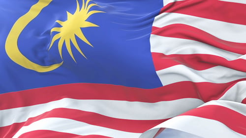 Flagge von Malaysia weht