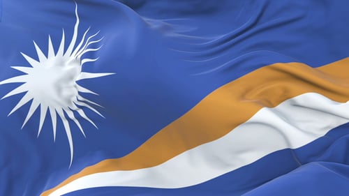 Realistic Waving Flag of Marshall Islands