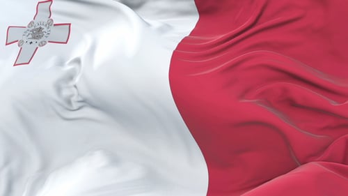 Realistic Waving Malta Flag Seamless Loop