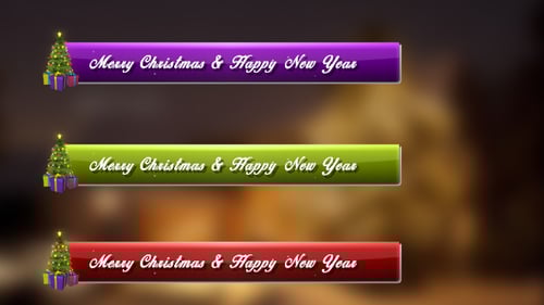 Colorful Christmas Lower Thirds with Animated Trees and Gifts